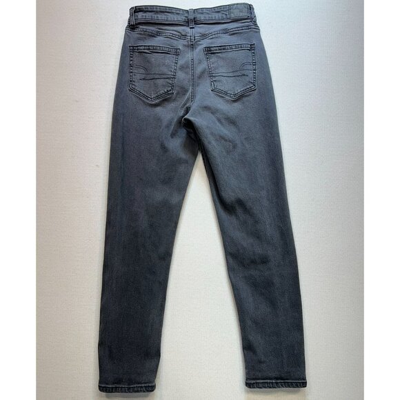 American Eagle Womens Skinny Jeans Size 4 Gray Black Denim Ankle High Rise - Picture 9 of 11